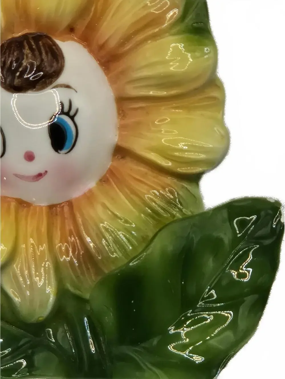 Vintage 1950s Anthropomorphic Sunflower Wall Pocket-small-Made in Japan PY Miyao